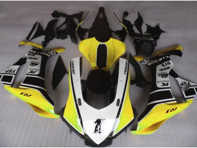 Amarillo Brillante & Blanco 2015-2019 R1 Carenados Moto Amarillo Brillante & Blanco 2015-2019 R1 Carenados Moto