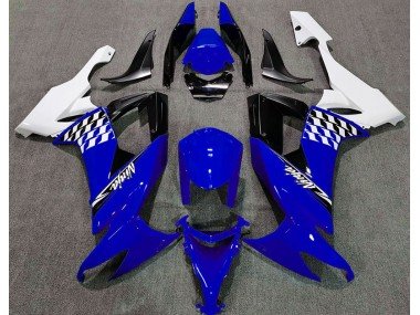 Azul Brillante & Blanco 2008-2010 ZX10R Carenados Moto