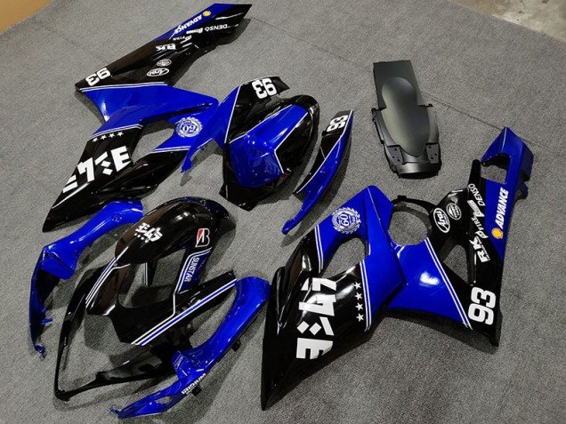 Azul Brillante & Negro 2005-2006 GSXR 1000 Carenados Moto Azul Brillante & Negro 2005-2006 GSXR 1000 Carenados Moto