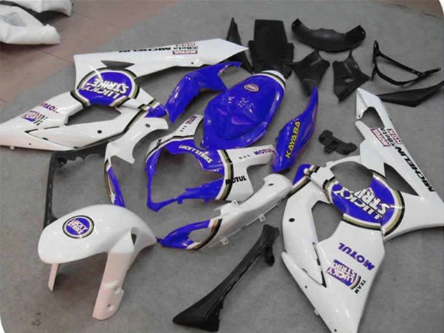 Azul Lucky Strike 2005-2006 GSXR 1000 Carenados Moto Azul Lucky Strike 2005-2006 GSXR 1000 Carenados Moto