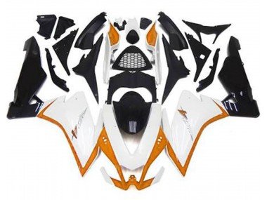 Blanco Brillante & Naranja 2010-2015 RSV4 1000 Carenados Moto