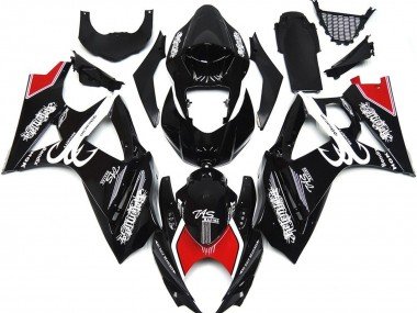 Blanco & Negro Con Rojo 2007-2008 GSXR 1000 Carenados Moto