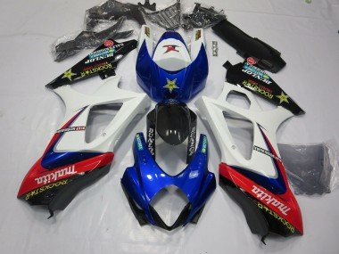 Blanco Rockstar 2007-2008 GSXR 1000 Carenados Moto
