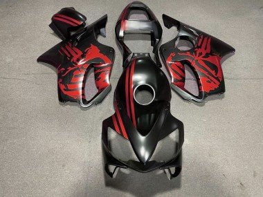 Cráneo Negro Mate & Rojo 2001-2003 CBR600 F4i Carenados Moto