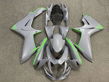 Detalles En Gris Nardo Mate & Verde 2011-2024 GSXR 600-750 Carenados Moto