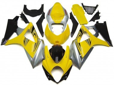 Estilo Amarillo & Plateado OEM 2007-2008 GSXR 1000 Carenados Moto