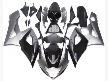 Estilo Plateado & Negro Brillante 2005-2006 GSXR 1000 Carenados Moto
