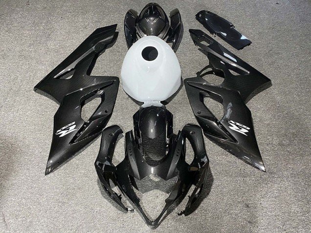 Fibra De Carbono Estilo & Blanco Brillante 2005-2006 GSXR 1000 Carenados Moto