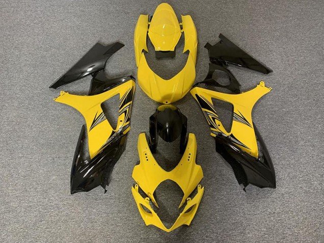 Negro & Amarillo 2007-2008 GSXR 1000 Carenados Moto Negro & Amarillo 2007-2008 GSXR 1000 Carenados Moto