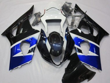 Negro Azul & Blanco 2003-2004 GSXR 1000 Carenados Moto