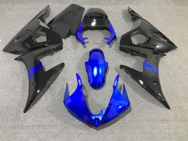 Negro & Azul Brillante 2003-2004 R6 Carenados Moto