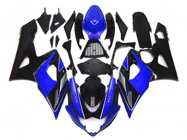 Negro & Azul Brillante Con Plata 2005-2006 GSXR 1000 Carenados Moto