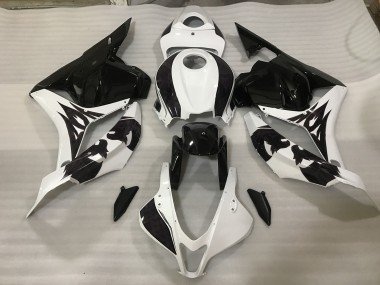 Negro / Blanco Personalizado 2009-2012 CBR600RR Carenados Moto