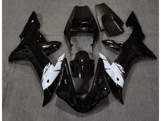 Negro Brillante Blanco & Plateado 2002-2003 R1 Carenados Moto
