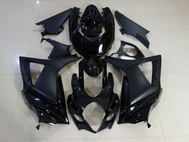 Negro Brillante & Mate Liso 2007-2008 GSXR 1000 Carenados Moto Negro Brillante & Mate Liso 2007-2008 GSXR 1000 Carenados Moto