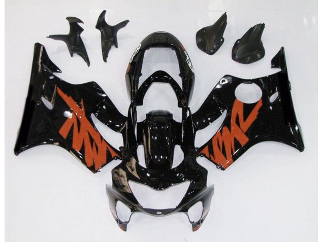 Negro Brillante & Naranja 1999-2000 CBR600 F4 Carenados Moto