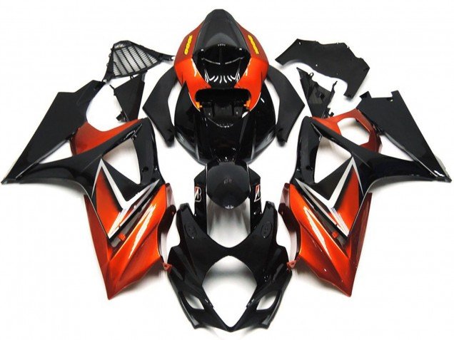 Negro Brillante & Oro Bronce 2007-2008 GSXR 1000 Carenados Moto Negro Brillante & Oro Bronce 2007-2008 GSXR 1000 Carenados Moto