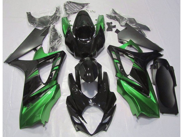 Negro Brillante & Verde 2007-2008 GSXR 1000 Carenados Moto Negro Brillante & Verde 2007-2008 GSXR 1000 Carenados Moto