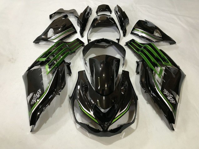 Negro Brillante & Verde Limo 2012-2021 ZX14R Carenados Moto Negro Brillante & Verde Limo 2012-2021 ZX14R Carenados Moto