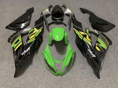 Negro Brillante & Verde Racing 2013-2018 ZX6R Carenados Moto