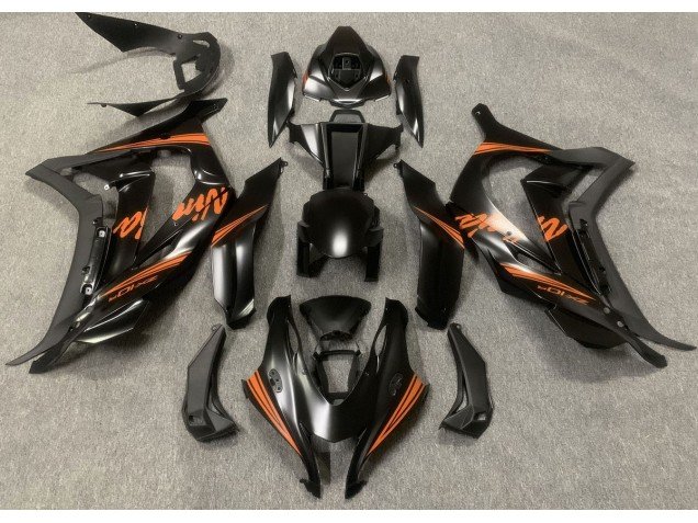 Negro Satinado & Naranja 2016-2019 ZX10R Carenados Moto Negro Satinado & Naranja 2016-2019 ZX10R Carenados Moto