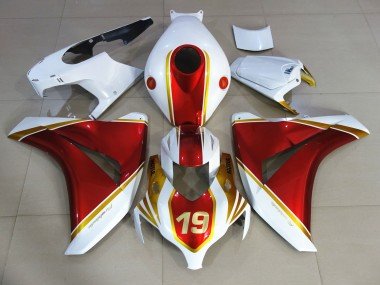 Rojo & Blanco 19 2008-2011 CBR1000RR Carenados Moto