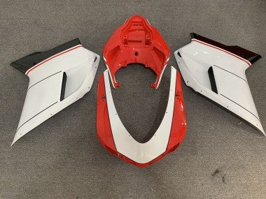 Rojo Blanco 2007-2014 Ducati 848 1098 1198 Carenados Moto
