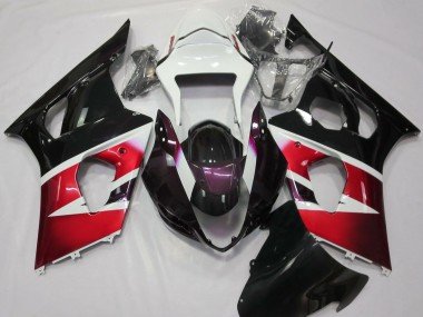 Rojo Brillante & Blanco 2003-2004 GSXR 1000 Carenados Moto
