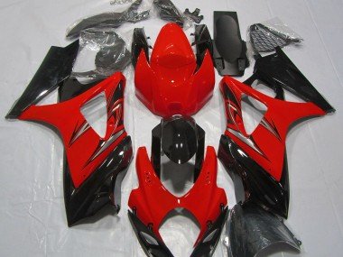 Rojo Lava & Negro 2007-2008 GSXR 1000 Carenados Moto