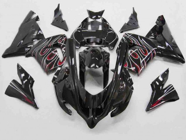 Rojo Negro Llama 2004-2005 ZX10R Carenados Moto Rojo Negro Llama 2004-2005 ZX10R Carenados Moto