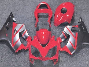 Rojo & Plata Mate 2001-2003 CBR600 F4i Carenados Moto