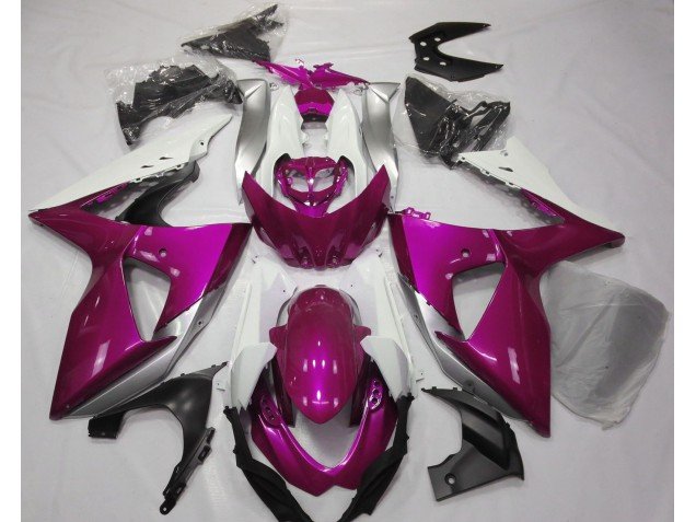 Rosa Brillante & Blanco 2009-2016 GSXR 1000 Carenados Moto Rosa Brillante & Blanco 2009-2016 GSXR 1000 Carenados Moto