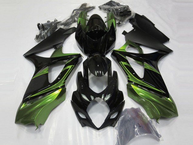 Verde Eléctrico & Negro Brillante 2007-2008 GSXR 1000 Carenados Moto Verde Eléctrico & Negro Brillante 2007-2008 GSXR 1000 Carenados Moto