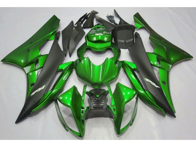Verde Metalizado & Negro 2006-2007 R6 Carenados Moto