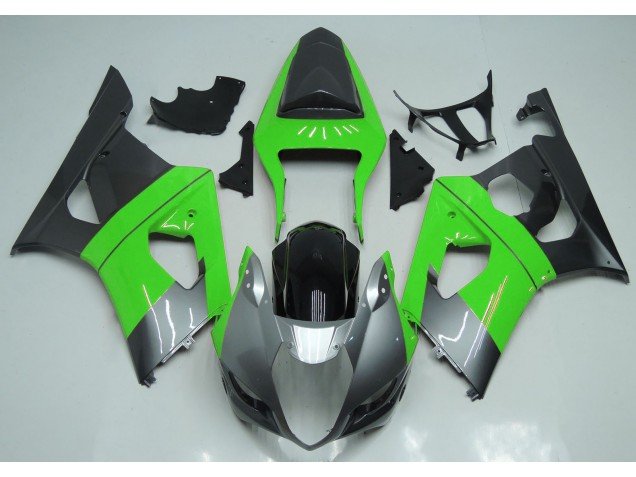 Verde Plata & Negro 2003-2004 GSXR 1000 Carenados Moto